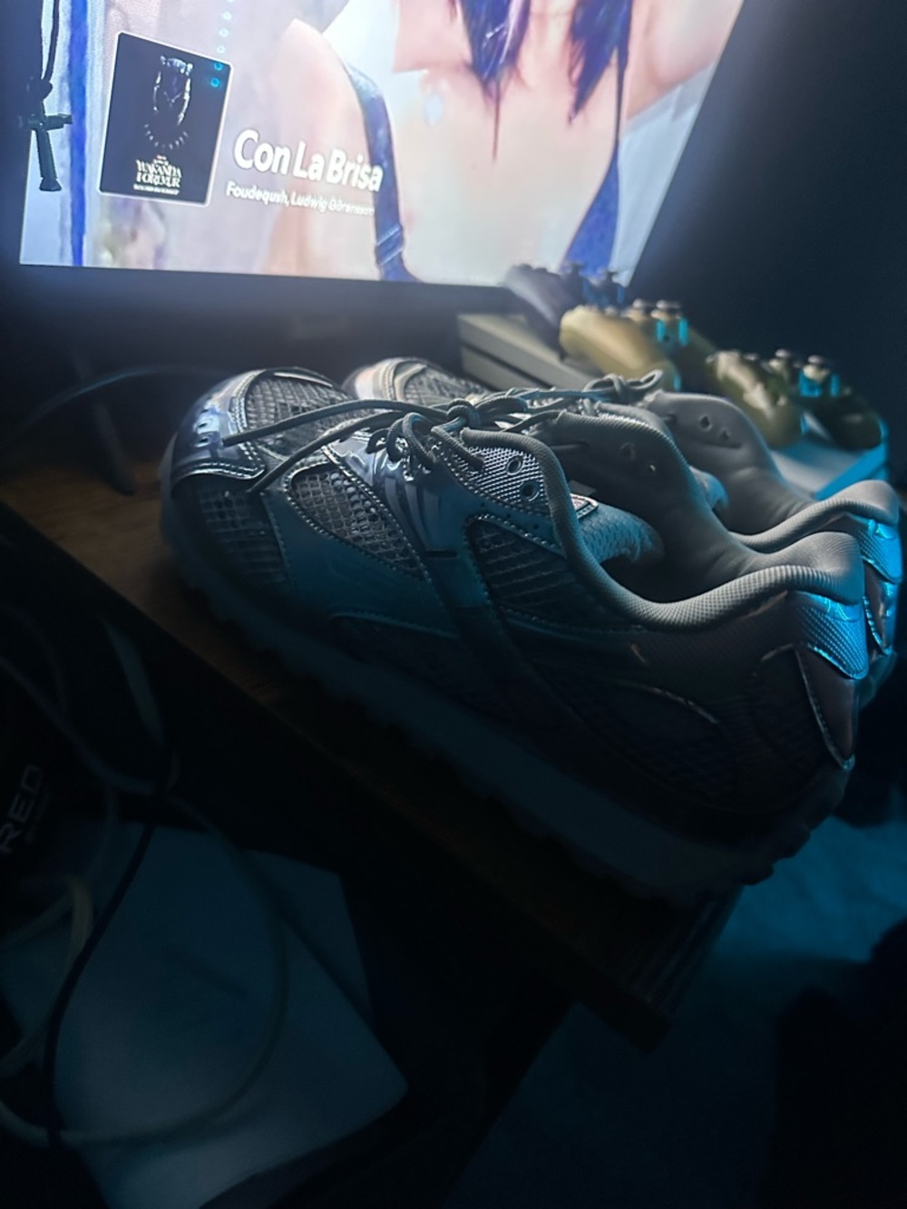 Bottega Veneta Silver Mesh Men's Sneakers - Picture 3 of 4